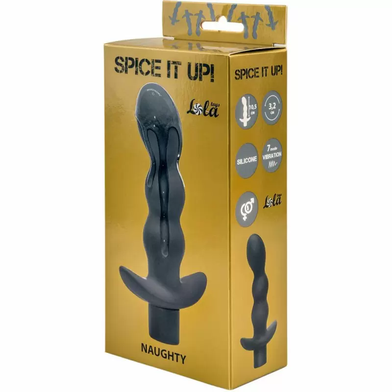 Анальная пробка с вибрацией Spice it up Naughty Dark Grey 8012-02Lola