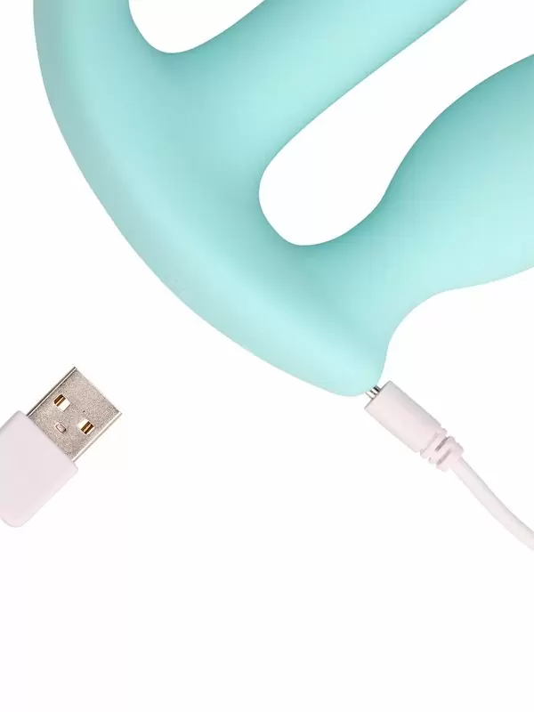 Тройной вибратор Breezy Blue, с пультом Д/У, 11,4 см, 10 скоростей, голубой