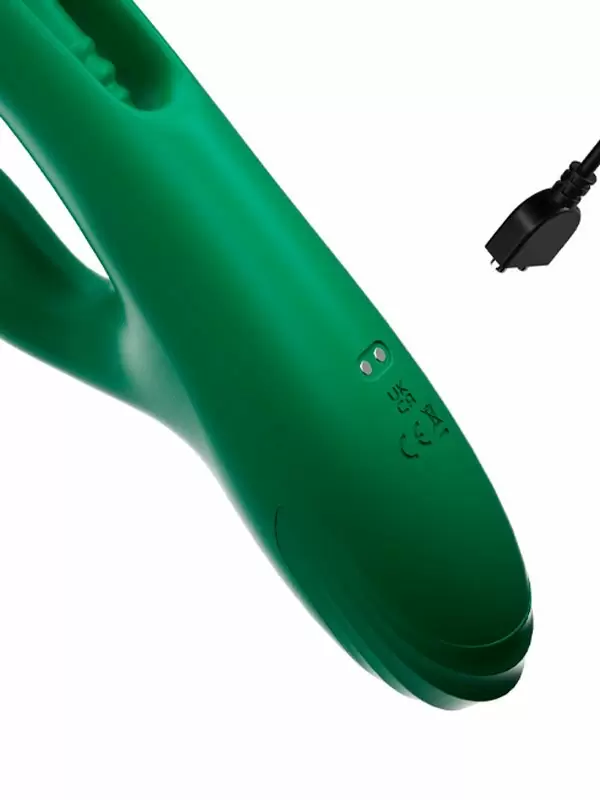 Инновационный вибратор-кролик Amovibe Zenora, 26 см, силикон, зелёный