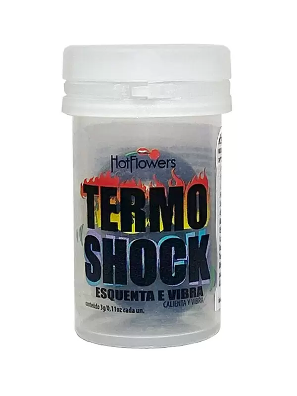 Лубрикант в виде двух шариков Hot Flowers Termo Shock с эффектом жидкой вибрации, силиконовая основа, 6 грамм