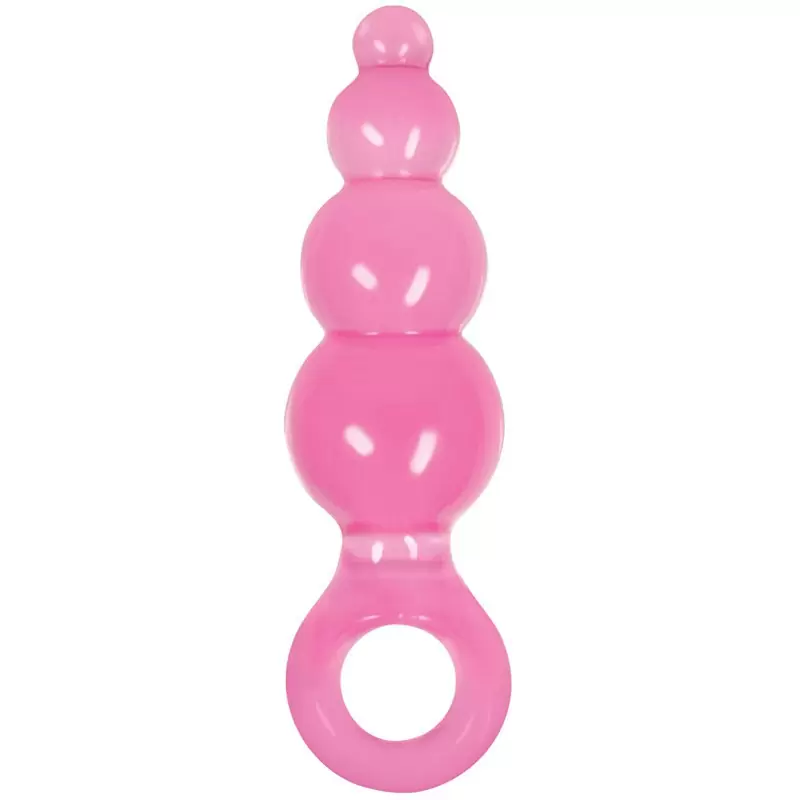 Анальная пробка с кольцом Jolie Ripples Medium – розовая