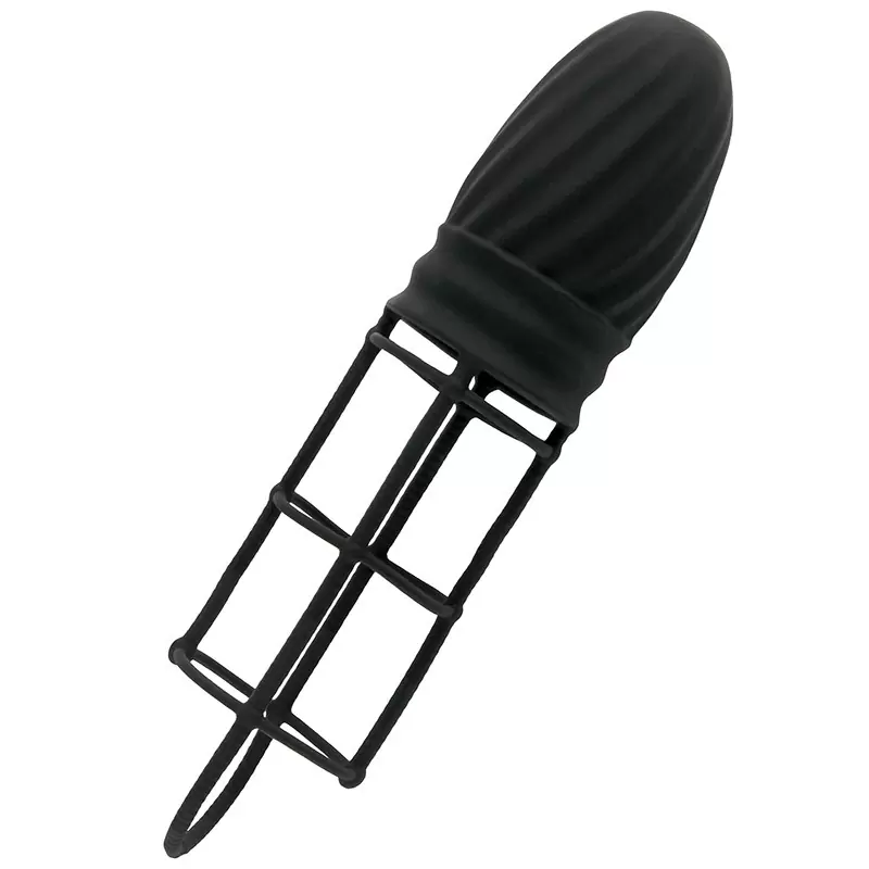 Насадка удлинитель Silicone Gladiator Extension с кольцом на мошонку – черная	