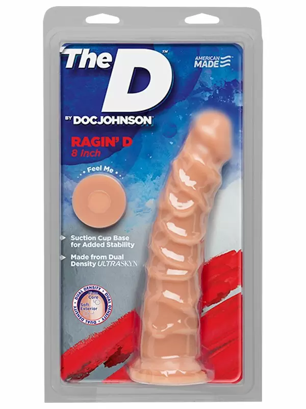 Реалистичный фаллоимитатор Doc Johnson The D™ - Ragin’ D 8, 20 см, диаметр 5 см, телесный