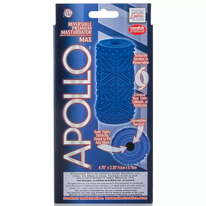 Мастурбатор Apollo Reversible Premium Masturbator Max двусторонний – голубой