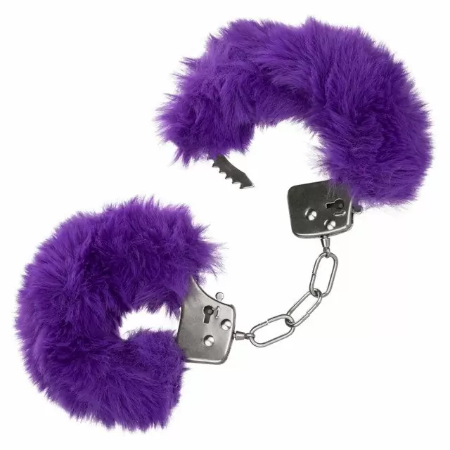 Металлические наручники с искусственным мехом ULTRA FLUFFY FURRY CUFFS-PURPL