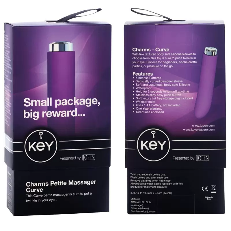Мини вибромассажер с насадкой Charms Curve - Lavender