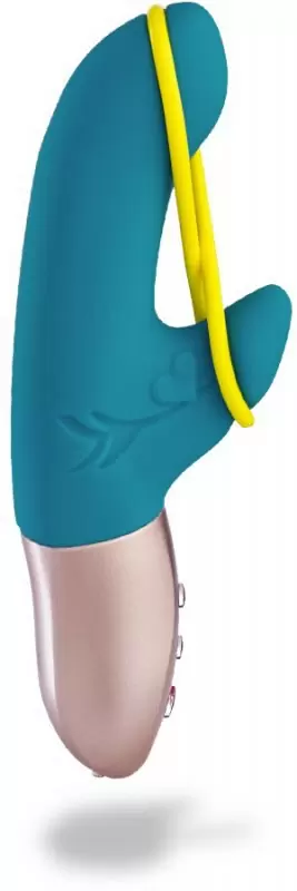 Инновационный вибратор-кролик Fun Factory Amorino, с эластичной лентой, 6 режимов, бирюзовый