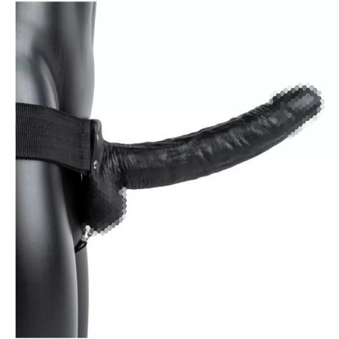 Мощный вибрострапон-фаллопротез Shots toys, с проводным пультом, 23 см, ПВХ , черный 