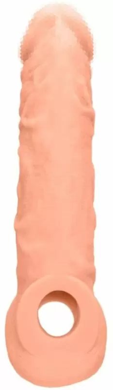 Увеличивающая насадка Shots Toys RealRock с креплением, телесный, 21,9 см х 5,9 см