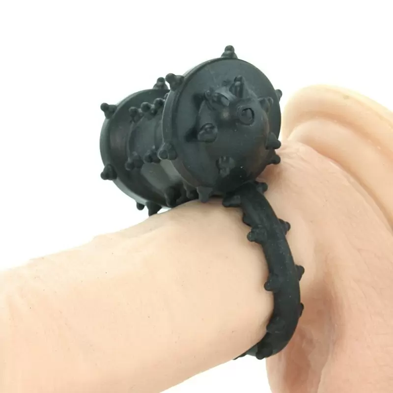 Эрекционное кольцо Gold Vibrating Cockring с вибрацией черное с золотом	