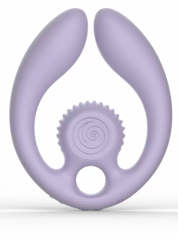 Эргономичный вибратор для пар SVibe Snail GIZI Duo, 3 мотора, пульт ДУ, силикон, лиловый