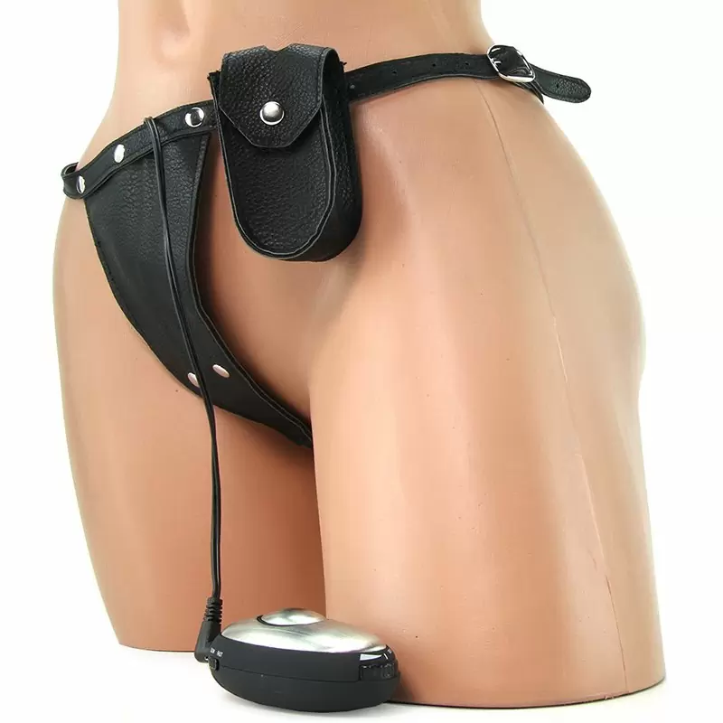 Комплект из наручников и трусиков Bondage Panty & Cuffs для электростимуляции – черный