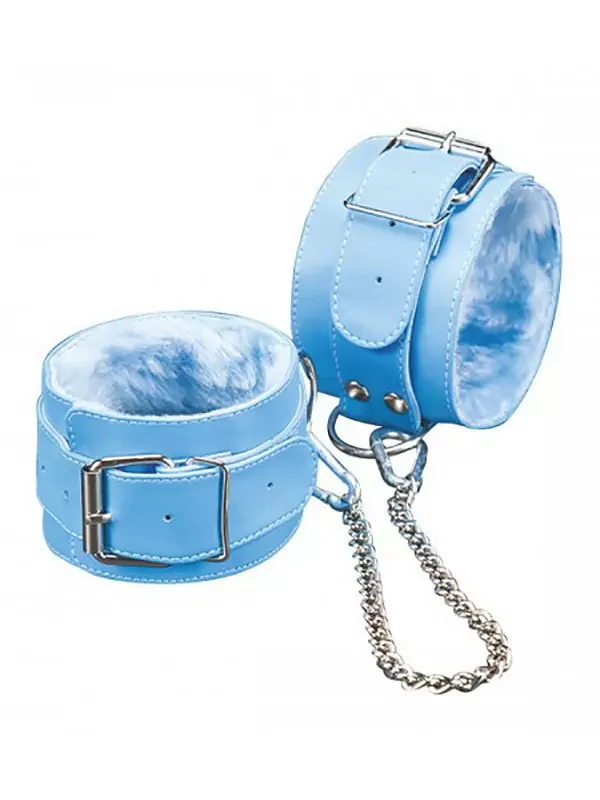 Оковы на цепочке Sitabella с мехом – голубой