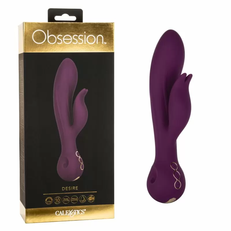 Изогнутый вибратор-кролик OBSESSION DESIRE, 22,3 см, силикон, фиолетовый