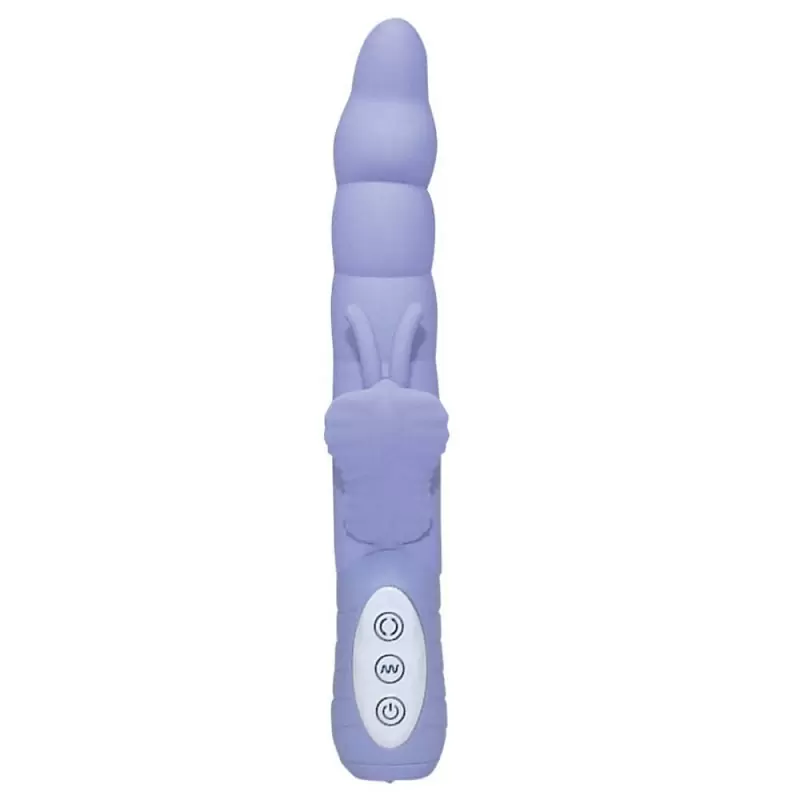 Вибратор двойного действия с ротацией Smile Fancy - голубой