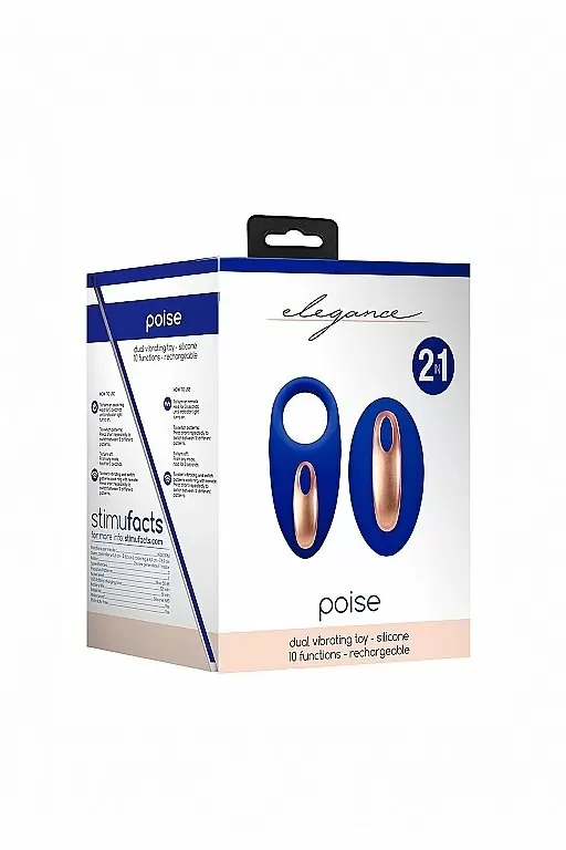 Виброкольцо с вибропультом управления Poise (синий)