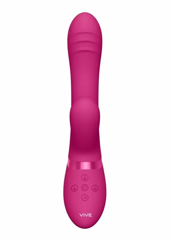 Вибратор-кролик Tani c функцией имитации движения пальцев для двойной стимуляции точки G/P, розовый