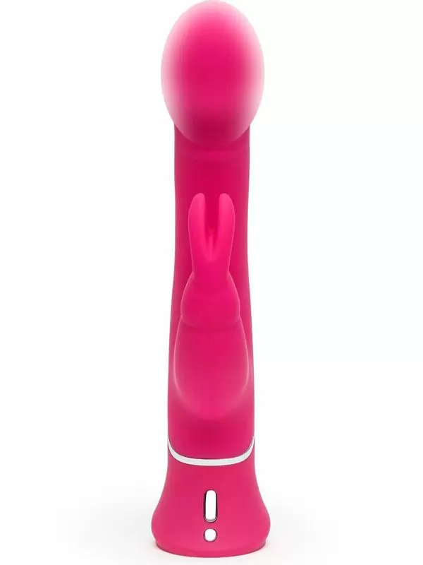Яркий вибратор-кролик Happy Rabbit Realistic, два мотора, 25,5 см, розовый