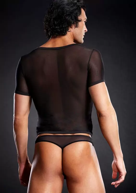 Черная футболка BlueLine из сетки – S/M