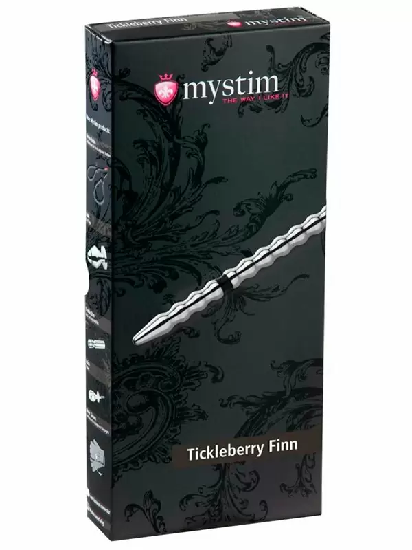 Рельефный электростимулятор уретры Tickleberry Finn, 20 см, металл, серебристый 