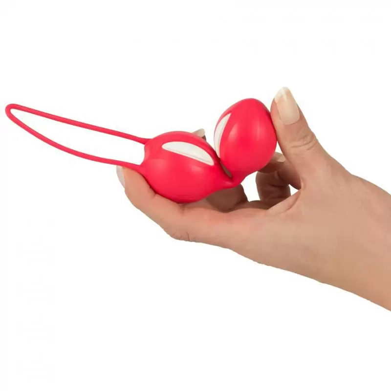 Вагинальные шарики Smartballs Duo с шариком внутри - красный с белым