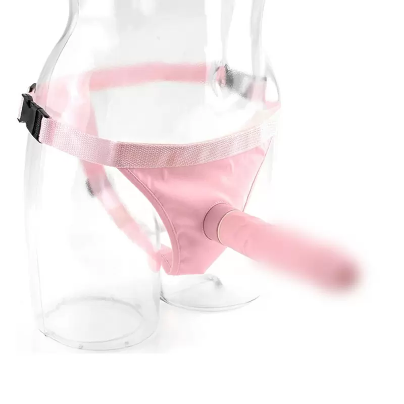 Фаллоимитатор с креплением Tru-Fit Vibrating Strap-On с вибрацией – розовый	