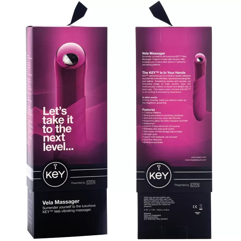 Дизайнерский вибратор Vela с элегантным рельефом - Pink