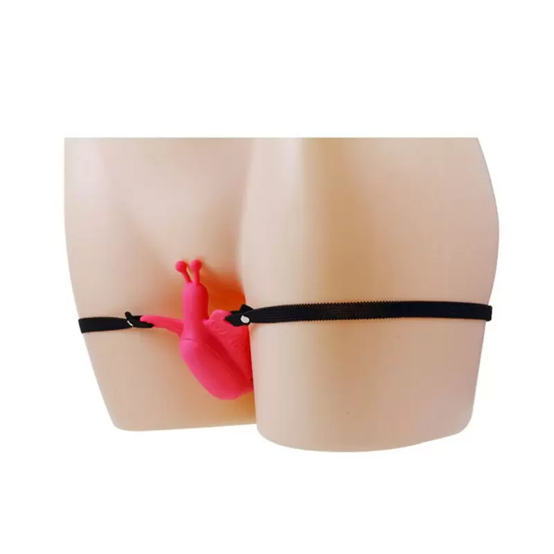 Клиторальный вибростимулятор-бабочка на ремешках Ultra Passionate – розовый