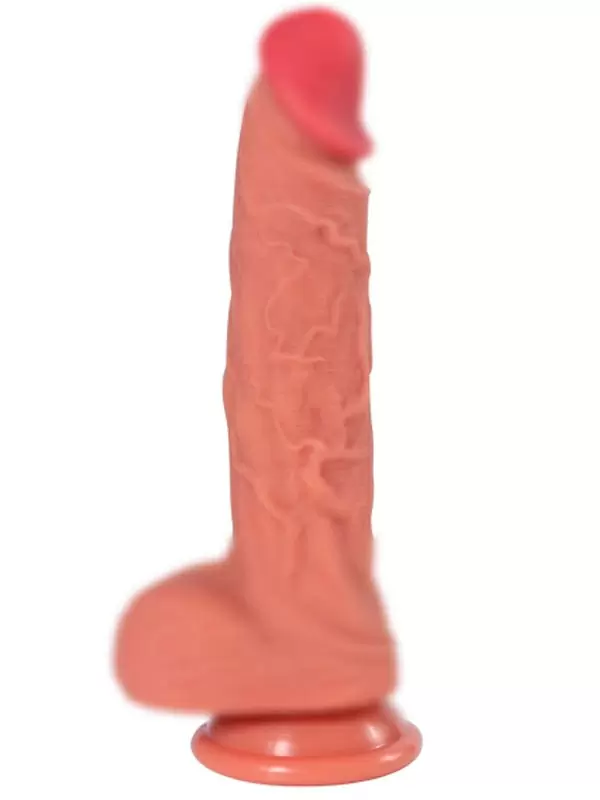 Реалистичный фаллоимитатор Real Dual Layer, 23 см, силикон, телесный цвет