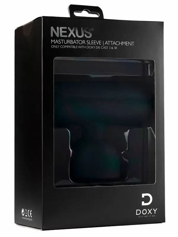 Насадка-мастурбатор Nexus, для вибратора Doxy, 12 см, силикон, черный