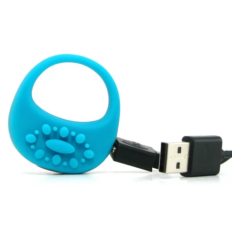 Перезаряжаемое вибро-кольцо Ela – голубое