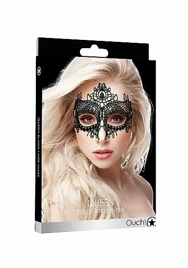 Кружевная маска на глаза открытого типа Queen Black Lace Mask