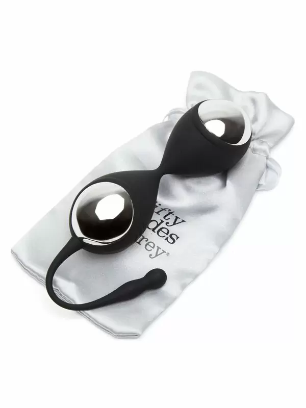 Утяжелённые вагинальные шарики Fifty Shades of Grey Inner Goddess Kegel Toner, 11,5 см, 78 гр, черные