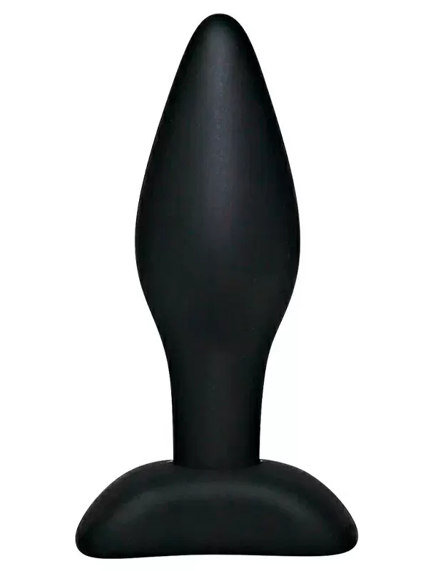 Гладкая анальная пробка Black Velvets, 9 см, силикон, черный