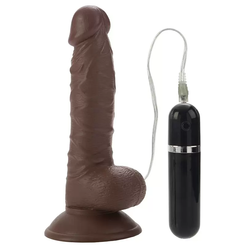 Реалистик с вибрацией и присоской Mr. Just Right Super Seven Dongs - коричневый