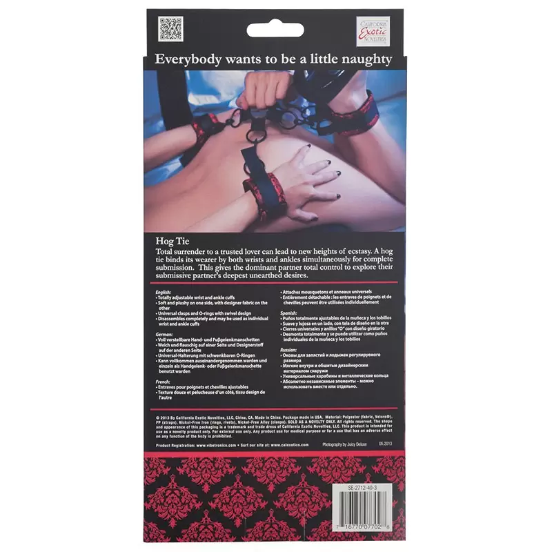 Фиксация для рук и ног крестообразная Scandal Hog Tie атласная