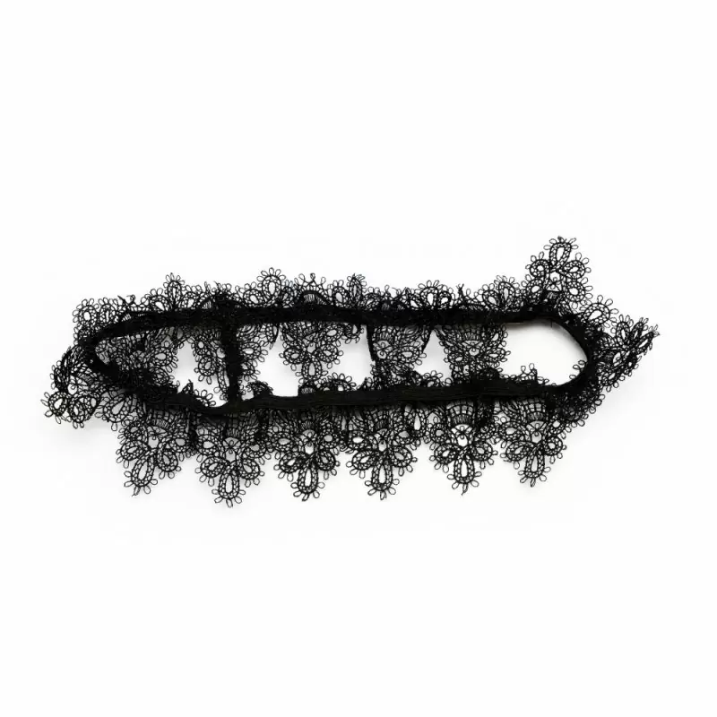 Черная подвязка из кружева ручной работы Dolce Piccante Delicati pizza - S/M