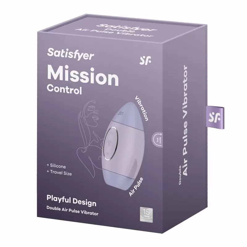 Вакуумно-волновой вибростимулятор клитора Satisfyer Mission Control, два мотора, 12 режимов, фиолетовый