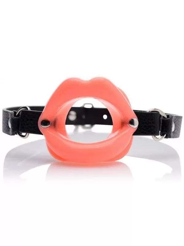 Кляп-расширитель Master Series, в форме пышных губ, силикон, розовый