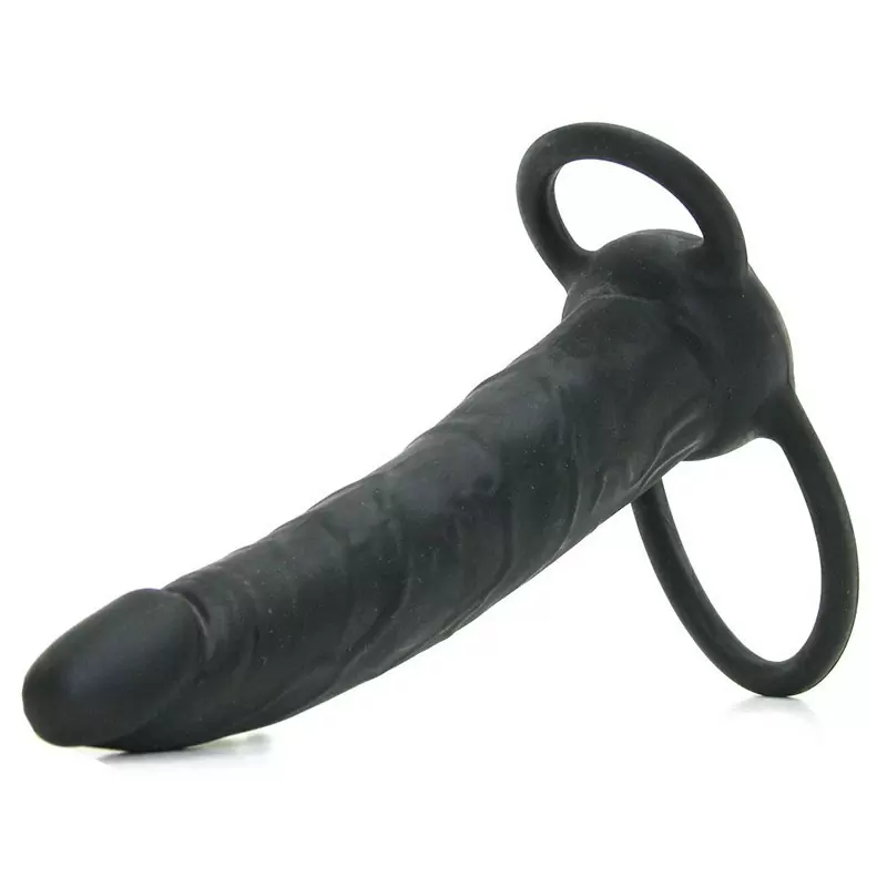 Реалистичная насадка для двойного проникновения Dual Penetrator - Black, 14 см, силикон , черный