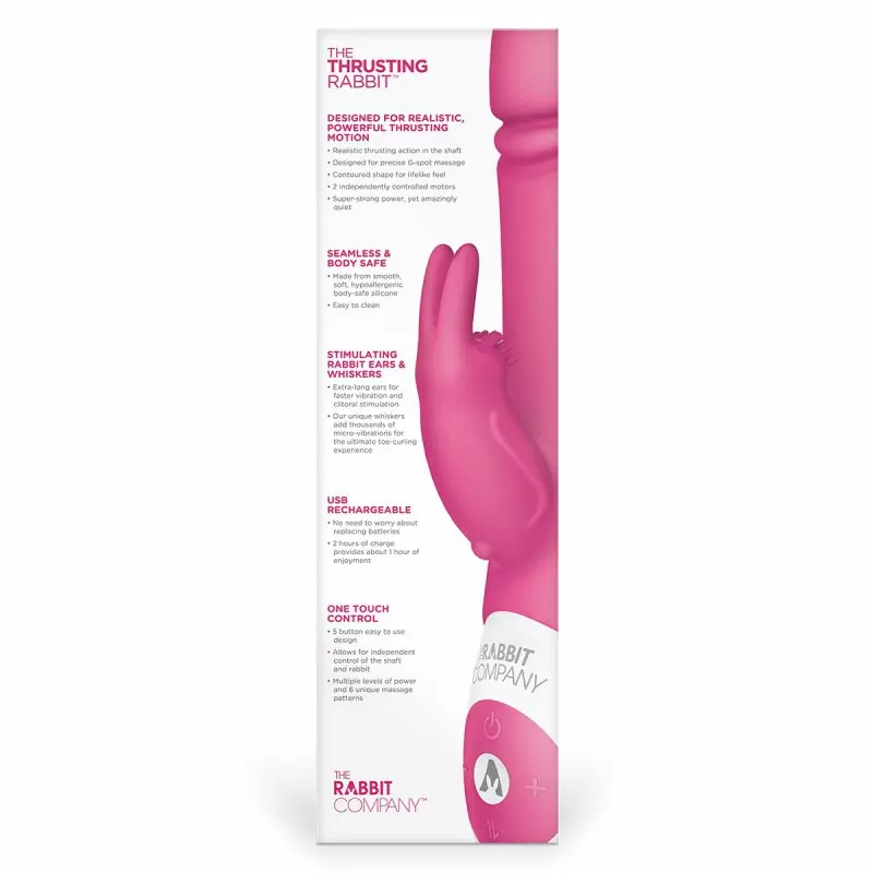 Вибратор-кролик с функцией «толчка» The Rabbit Company Thrusting Rabbit – розовый