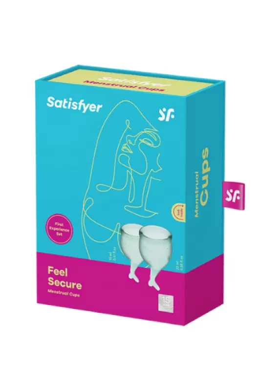 Набор менструальных чаш Satisfyer Feel secure Menstrual Cup, 15 и 20 мл, силикон, зеленый