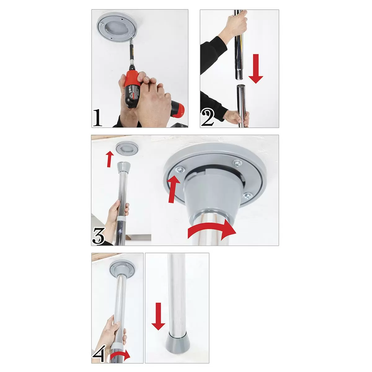 Домашний танцевальный пилон Pipedream Fantasy Dance Pole, серебристый, вращающийся, регулируемая высота