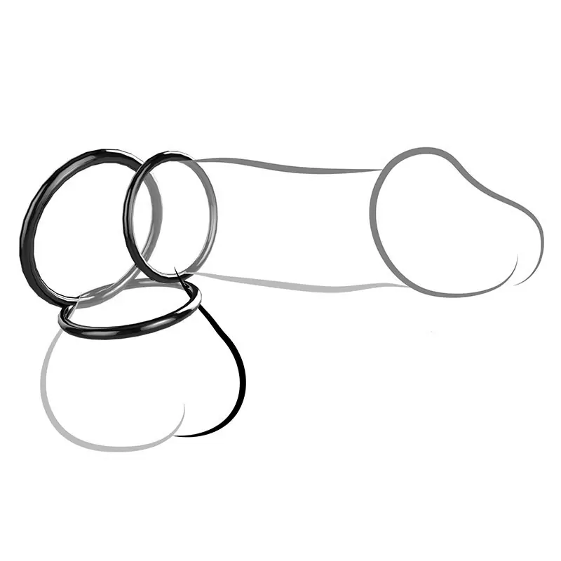 Набор из 3-х эрекционных колец 3-Ring Stamina Set – черный