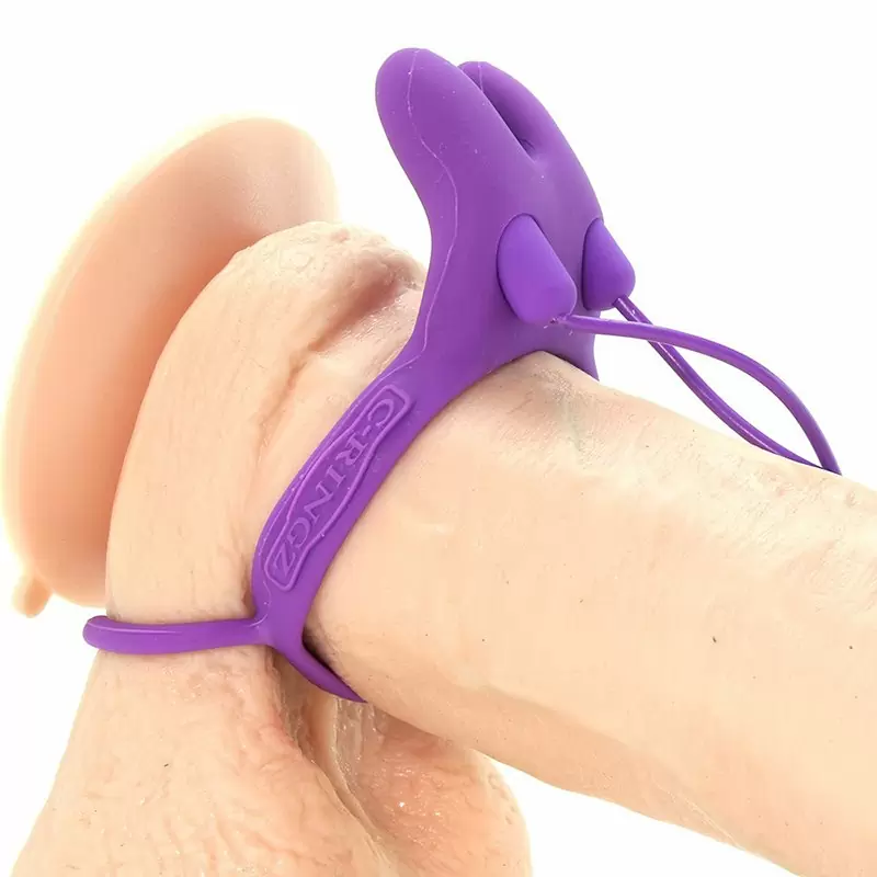 Эрекционное кольцо Twin Teazer Rabbit Ring с вибрацией – фиолетовый