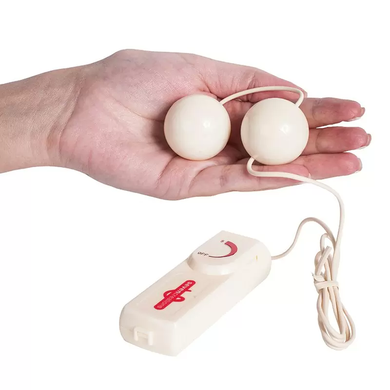 Шарики вагинальные Orgasm Vibrating Balls с вибрацией – белый