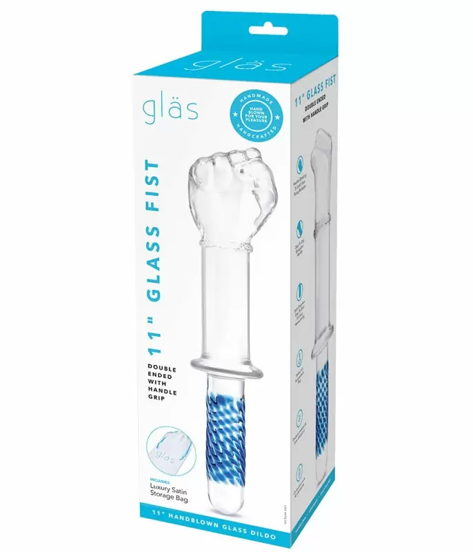 Необычный фаллоимитатор Glas Glass Fist, 28 см, в форме кулака, стекло