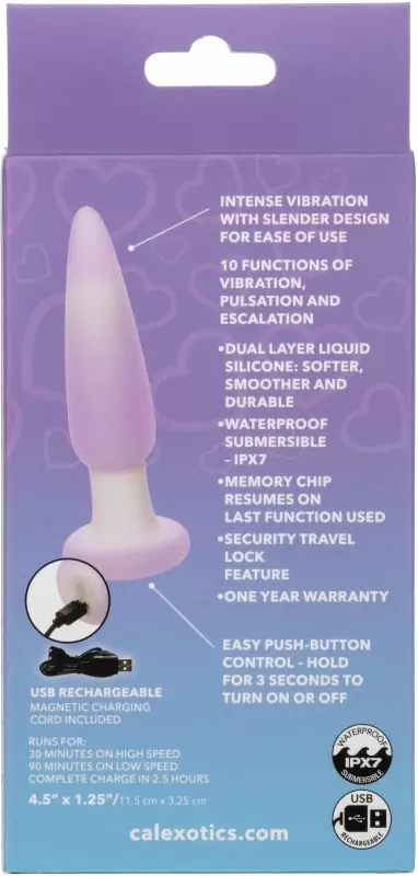 Элегантная анальная вибропробка LAVENDER HAZE SLENDER PROBE, 10 режимов, 11,5 см, лавандовый