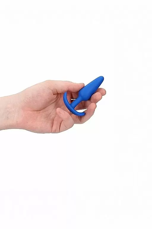 Анальная пробка для ношения Slim Butt Plug, 8,3 см, силикон, голубой