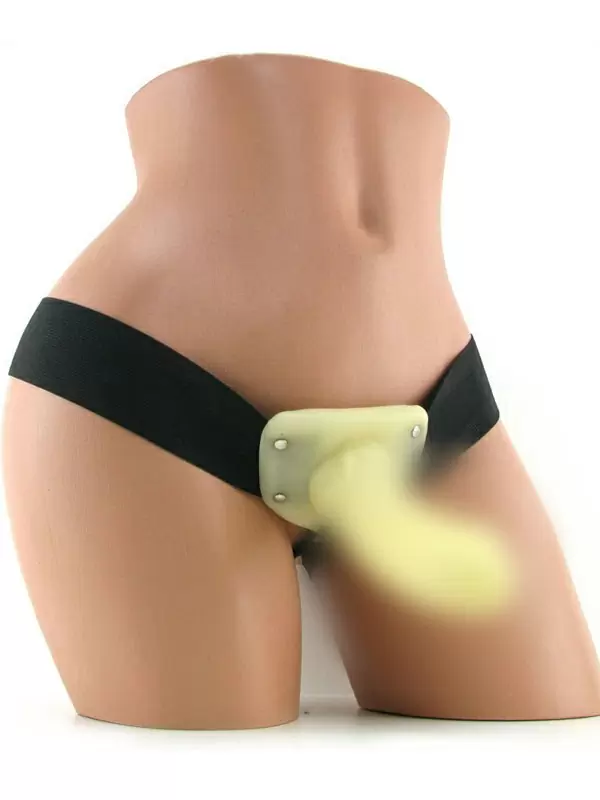 Светящийся страпон с полым стимулятором Beginner's Hollow - Glow